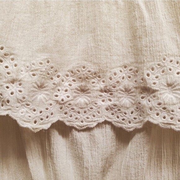 Talbots 100% Cotton White Eyelet Off Shoulder Gauze Summer Dress in Size M - Picture 8 of 10